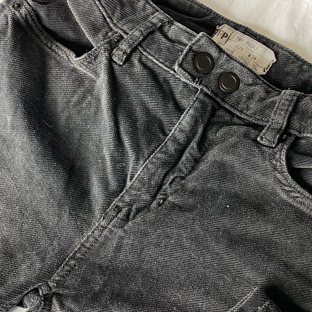 Free People Charcoal Gray Corduroy Pants
